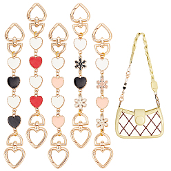 (52) Непрозрачная лаванда 5 шт 5 стиль сердце эмалированные звенья кошелек ремень удлинители, с пружинными кольцами из цинкового сплава, разноцветные, 19~19.5 см, 1 шт / стиль