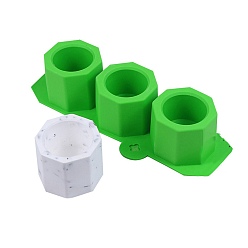 Зеленый Силиконовая форма для ароматерапевтической свечи, пищевой силикон, ароматерапевтический гипсовый диффузор своими руками, каменный горшок-чашка, колонка, зелёные, 218x64x49 мм