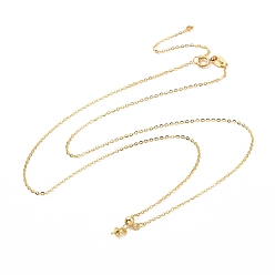 Golden 925 Sterling Silver Cable Chains Necklace Making, with Ice Pick Pinch Bails, Real 18K Gold Plated, 17.72 inch(45cm)