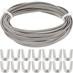 Нержавеющая Сталь Цвет 5m 201 корсет спиральный из нержавеющей стали с косточками, палочка для моделирования, с крышкой 20 шт., цвет нержавеющей стали, 5x1.8 мм