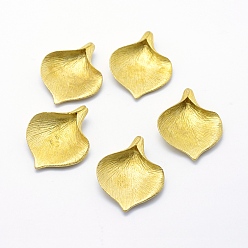 Raw(Unplated) Brass Pendants, Lead Free & Cadmium Free & Nickel Free, Calla Lily, Raw(Unplated), 34x27x5.5mm, Hole: 1mm