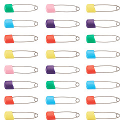 (52) Непрозрачная лаванда 50шт. шт. английских булавок из нержавеющей стали, с головой из АБС-пластика, разноцветные, 42x10.5x5 мм