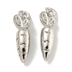 Платина Латунные подвески, с прыжковых колец, без кадмия и без свинца, долговечный, морковь, платина, 18.5x6.5x5 мм, отверстие : 3 мм