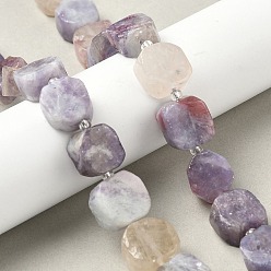 Турмалин Натуральный сливовый цвет турмалиновый бисер пряди, самородки, с бисером, 9.5~13x8.5~12.5x5~6 мм, отверстие : 1.2 мм, около 28~29 шт / нитка, 14.96'' (38 см) ~ 15.55'' (39.5 см)