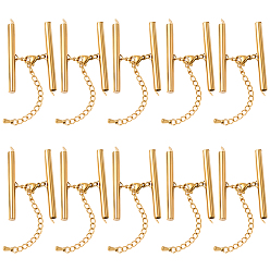 Настоящее золото 18K 10 устанавливает удлинитель цепи из нержавеющей стали, с карабин-лобстерами , реальный 18 k позолоченный, 68x40 мм и 17x40 мм