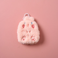 BrumosaRosa Almohadilla térmica de animales para microondas, cálido animal de peluche suave y calentable, pvc con cubierta esponjosa, rosa brumosa, 110x120 mm, capacidad: 400 ml