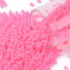 (910F) Hot Pink Ceylon Pearl Matte Тохо 11/0 круглые бусины, японский бисер, матовые, (910 f) ярко-розовый цейлонский жемчуг матовый, 11/0, 2.2 мм, отверстие : 0.8 мм, Около 1110 шт / 10 г