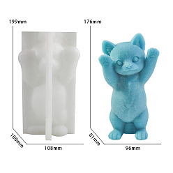 Белый Силиконовые формы для свечей своими руками, для изготовления свечей, 3 d форма кошки, белые, 108x100x199 мм