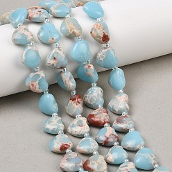 Шушан Камень Синтетический Шушан камень бисер пряди, пухлое сердце, Топ пробуренной, с бисером, 10.7~11.5x11.6~12.3x5.4~6.3 мм, отверстие : 1.2~1.3 мм, около 28 шт / нитка, 15.75'' (40 см)