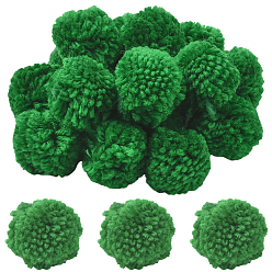 Green 24Pcs Wool Soft Pompom Ball, for Hats Shoes Scarves Bag Charms Accessories, Green, 40mm, 24pcs/set