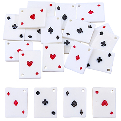 Mixed Shapes 64 шт 4 стили подвески из непрозрачной смолы, прелести игральных карт, разнообразные, 22x17x3 мм, отверстие : 1.8 мм, 16 шт / стиль