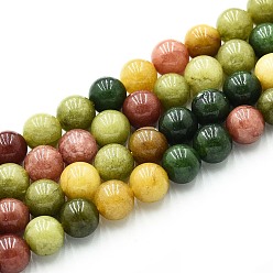 (52) Непрозрачная лаванда Природного кварца нитей бисера, окрашенные, круглые, имитация алашанского агата, разноцветные, 8~8.5 мм, отверстие : 0.9~1 мм, около 45~47 шт / нитка, 14.96~15.35 дюйм (38~39 см)