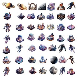 Mixed Color Space Themed PVC Self-Adhesive Astronaut Stickers, Waterproof Spaceman Decals, for Party Decorative Presents, Kid's Art Craft, Mixed Color, 30~60mm, 50pcs/set