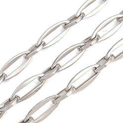 Нержавеющая Сталь Цвет 201 цепи овальные из нержавеющей стали, с катушкой, несварные, цвет нержавеющей стали, 17x7x1.5 mm и 11x7x1.5 mm
