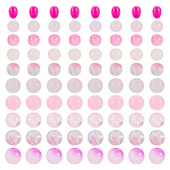 Pink 80g прозрачные стеклянные бусины, разнообразные, розовые, 5.5~16x6~11.5x6.5~10.5 мм, отверстие : 1.2~1.6 мм