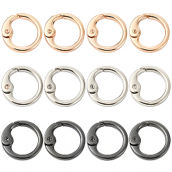 (52) Непрозрачная лаванда 18шт 3 цвета сплава пружинные затворные кольца, кольцо, разноцветные, 25x4.5 мм, 6 шт / цвет