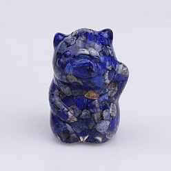 Ляпис-Лазурь Украшения из смолы для счастливой свиньи, Натуральные чипсы из лазурита внутри для украшения рабочего стола в автомобиле и домашнем офисе, 60x40x45 мм