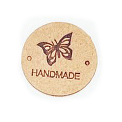 пшеница Бирки для этикеток из кожи из микрофибры, бирка с тиснением ручной работы, с отверстиями, для джинсов своими руками, , обуви, аксессуары для шляп, плоские круглые с бабочкой, цвет пшеницы, 25 мм