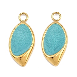 Лист 304 нержавеющей стальной эмали подвески, ионное покрытие, золотые, лист, 22x10.5x3 мм, отверстие : 2.5 мм