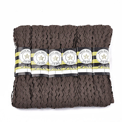 Кокосово-Коричневый Ленты из полипропиленового волокна, форма волны, кокосового коричневый, 7~8 мм, 15 двор / пачка, 6 расслоения / мешок