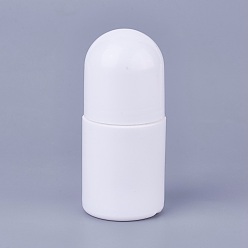 White 30ml PE Plastic Essential Oil Empty Roller Ball Bottles, with Screw Lid, White, 3.9x8.45cm, Capacity: 30ml(1.01 fl. oz)