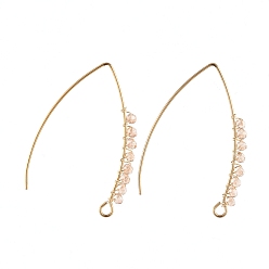 Sandy Brown Dangle Earrings, with Faceted Rondelle Glass Beads, 304 Stainless Steel Earring Hooks and Copper Wire, Sandy Brown, 41.6x27.6x2.9mm, Hole: 2.5mm, Pin: 0.7mm
