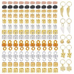 (52) Непрозрачная лаванда Витые волосы спираль дреды бусины, Сплав с подвесками, с закрытыми, но непаянными перемычками из сплава, разнообразные, разноцветные