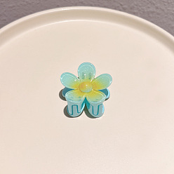 Светло-Голубой Цветочные пластиковые заколки для волос с когтями, аксессуары для волос для женщин и девочек, Небесно-голубой, 40x40x30 мм