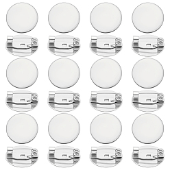 Нержавеющая Сталь Цвет 40 шт. 304 оправы для кабошонов из нержавеющей стали для брошей, плоско-круглые, цвет нержавеющей стали, 15 мм