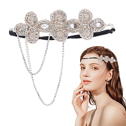 Платина Ободки со стеклянными стразами для женщин, платина, внутренний диаметр: 140 мм