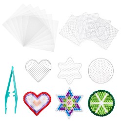 (52) Непрозрачная лаванда Наборы бусин для плавких предохранителей, с пластиковыми заглушками abc, используемыми для плавких предохранителей 5x5 mm, термостойкая гладильная бумага и пластмассовые пинцеты для плавких вставок, разноцветные, 20 шт / комплект