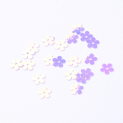 Средний Фиолетовый Орнамент аксессуары диск пластиковые бусины блестка, блестки бисер, цветок, средне фиолетовый, 7x7x0.2 мм, Отверстие : 1 мм , около 30000 шт / 500 г