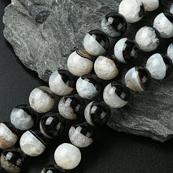 Агат + Хрусталь Натуральный кристалл и агата нитей бисера, круглые, окрашенная и подогревом, 12 мм, отверстие : 1 мм, около 31 шт / нитка, 14.96 дюйм