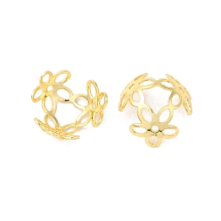 Настоящее золото 18K Покрытие стойки из латуни, 3-лепесток, долговечный, реальный 18 k позолоченный, 4.2x12.1 мм, отверстие : 4.2x3.7 мм