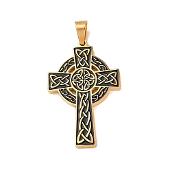 Золотой 304 из нержавеющей стали шармы эмали, вакуумное покрытие pvd, крестик, золотые, 45x29x3 мм, отверстие : 8x5 мм