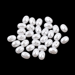 White ABS Plastic Imitation Pearl Beads, Oval, White, 8x5.5x5.5mm, Hole: 1.2mm, about 3550pcs/500g