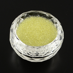 Светло-хаки Прозрачные DIY 3г ногтей украшение мини стеклянные бусины, крошечные шарики ногтей икрой, светлый хаки, 0.6~0.8 мм, о 450 г / мешок
