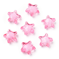 Pearl Pink Transparent Acrylic Beads, Bead in Bead, Star, Pearl Pink, 12x11x8mm, Hole: 2mm, about 1200pcs/500g