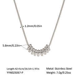 Нержавеющая Сталь Цвет Минималистичные 304 подвески из бусин из нержавеющей стали для женщин, цвет нержавеющей стали, 16.54 дюйм (42 см)