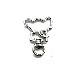 Platine Fermoirs pivotants en alliage de zinc, pour la fabrication de sacs, éléphant, platine, 38x30mm