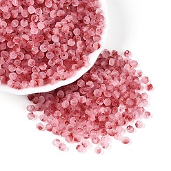 Светло-Коралловый Бусины из матового стекла, круглое отверстие, двухконусные, с золотой порошок, свет коралловый, 4.5x3.5~4 мм, отверстие : 1.1 мм, Около 6428 шт / фунт