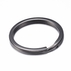 Electrophoresis Black 304 Stainless Steel Split Key Rings, Electrophoresis Black, 30x2.5mm