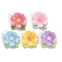 (52) Непрозрачная лаванда Непрозрачные кабошоны из смолы, цветок, разноцветные, 28x25.5x8.5 мм