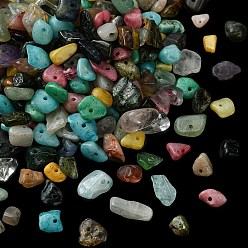 Смешанные камни 1 нити смешанных бусин с драгоценными камнями, 5~8x5~8 мм, отверстие : 1 мм