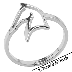 Нержавеющая Сталь Цвет Не тускнеет 304 регулируемое кольцо из нержавеющей стали, полая голова лошади, цвет нержавеющей стали, внутренний диаметр: 17 мм