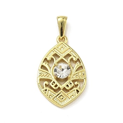 Золотой 304 из нержавеющей стали Кристалл Rhinestone подвески, Полая каплевидная форма с подвесками в виде цветов, золотые, 28.5x18x5 мм, отверстие : 6.5x3 мм