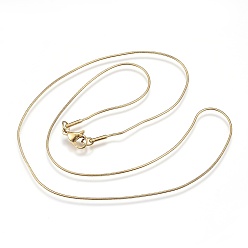 Golden 304 Stainless Steel Snake Chain Necklaces, with Lobster Claw Clasps, Golden, 18.1 inch(46cm), 0.9mm