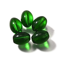 Зеленый К 9 стекло, имитация Австрийские кристаллические шарики, овальные, зелёные, 11x8 мм, отверстие : 1.8 мм