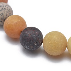 Mixed Stone Natural Mixed Gemstone Bead Stretch Bracelets, Frosted, Round, 2-1/8 inch~2-3/8 inch(5.5~6cm), Bead: 8mm
