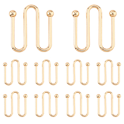Light Gold 10Pcs U Shape Zinc Alloy Bikini Clips Buckles, for Swimwear Front Clasp, Light Gold, 50x42.5x8mm